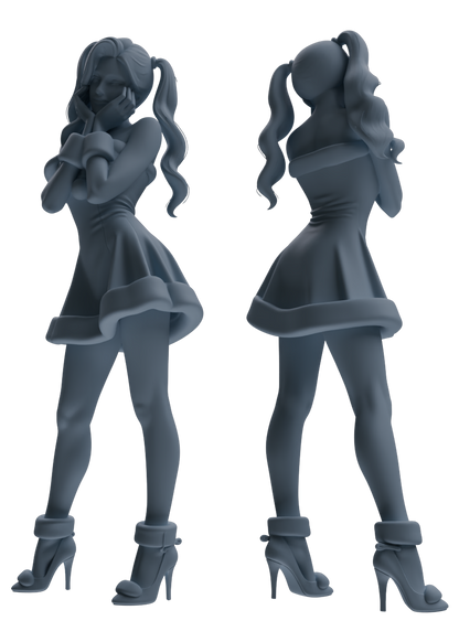 MRY-SFW LYTR882 Christmas Themed Woman Figure Modern Model 4 pcs