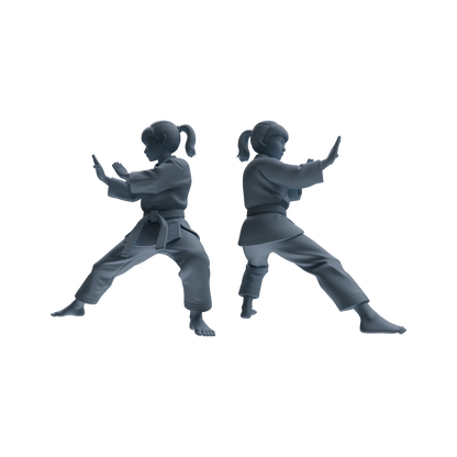 MRY-SFW LYTR814 Karate Child Athlete Figure Modern Model 4 pcs Miniature Car Diorama Figures Scene Props Accessories Resin