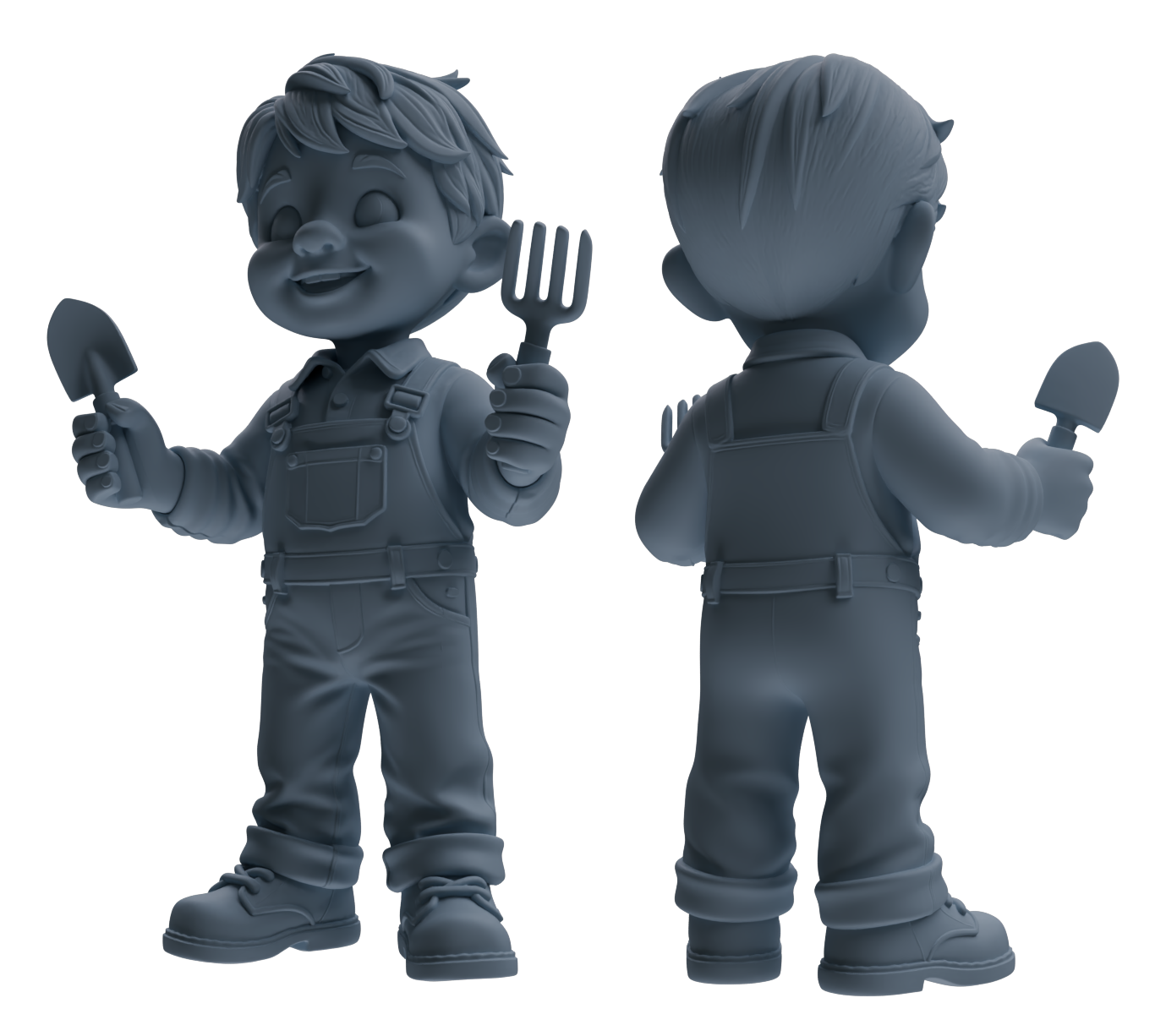 MRY-SFW LYTR920 Cartoon Farm Boy Multi-pose Modern Model 3 pcs