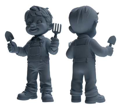 MRY-SFW LYTR920 Cartoon Farm Boy Multi-pose Modern Model 3 pcs