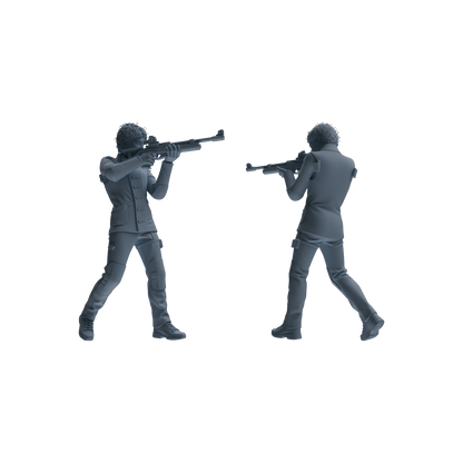 MRY-SFW LYTR795 Shooter Figure Modern Model 4 pcs Miniature Car Diorama Figures Scene Props Accessories Resin