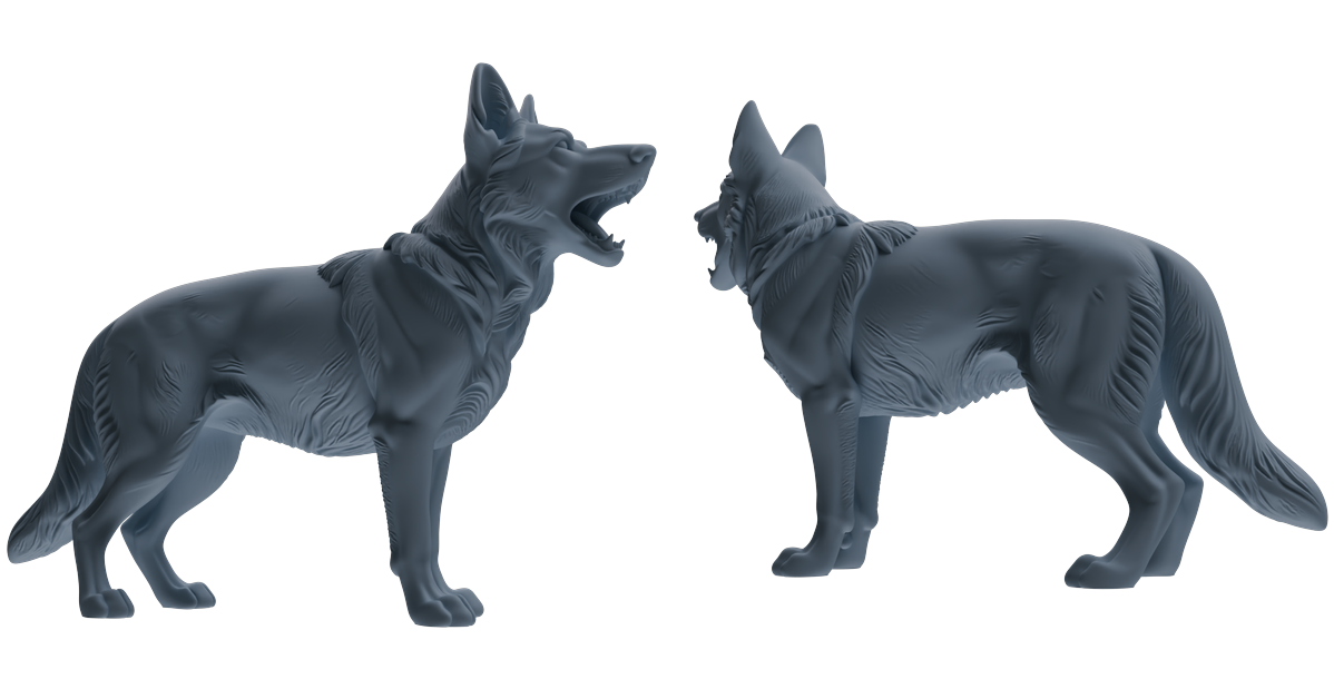 MRY-SFW LYTR839 German Shepherd Pose Model 4 pcs Miniature Car Diorama Figures Scene Props Accessories Resin