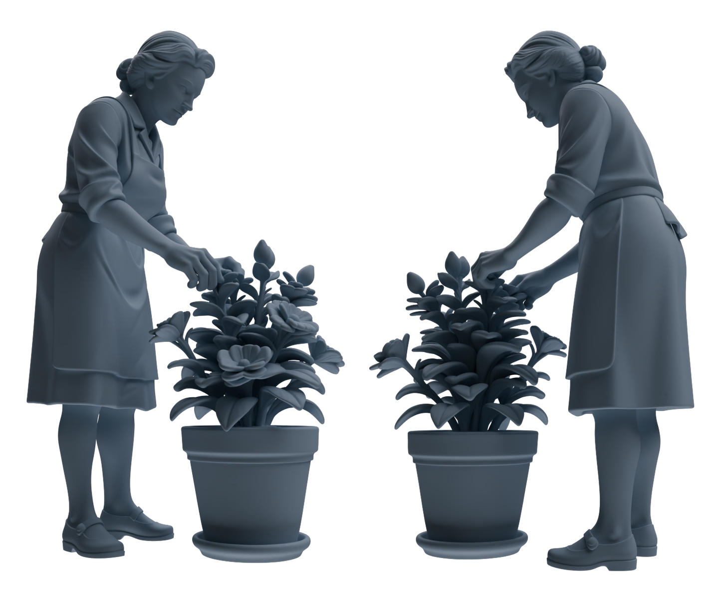 MRY-SFW LYTR921 Gardening Woman Multi-pose Modern Model 4 pcs
