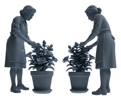 MRY-SFW LYTR921 Gardening Woman Multi-pose Modern Model 4 pcs