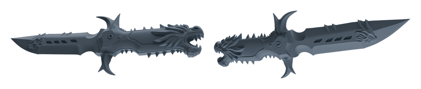 MRY-SFW LYGS400 Dragon Head Shaped Knife Weapon Modern Model 5 pcs