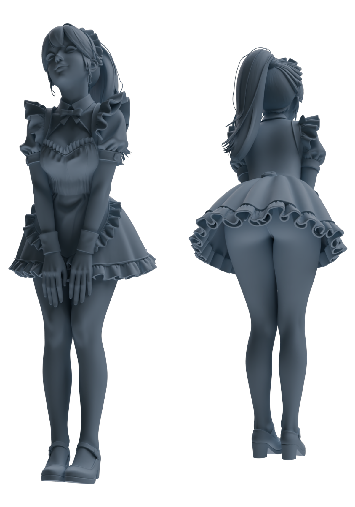 MRY-SFW LYTR876 Maid Uniform Girl Figure Modern Model 4 pcs