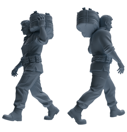 MRY-SFW SSTR175 Miniatures Soldier Model Kit Combat Soldier Pose Modern Model 6 pcs