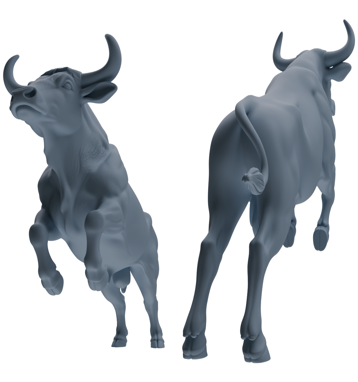 MRY-SFW LYTR837 Bullfight Pose Cattle Model 4 pcs Miniature Car Diorama Figures Scene Props Accessories Resin