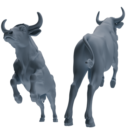 MRY-SFW LYTR837 Bullfight Pose Cattle Model 4 pcs Miniature Car Diorama Figures Scene Props Accessories Resin