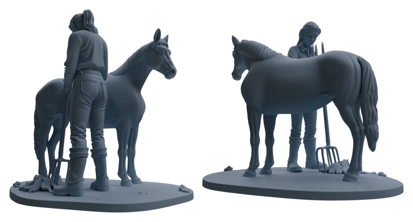 MRY-SFW LYTR905 Horse Trainer with Horse Modern Model 4 pcs