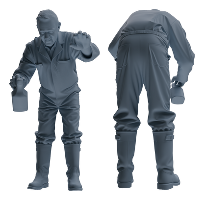 MRY-SFW LYTR913 Farm Worker Man Multi-pose Modern Model 4 pcs
