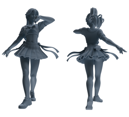 MRY-SFW LYTR864 Cheerleader Girl Figure Modern Model 4 pcs Miniature Car Diorama Figures Scene Props Accessories Resin