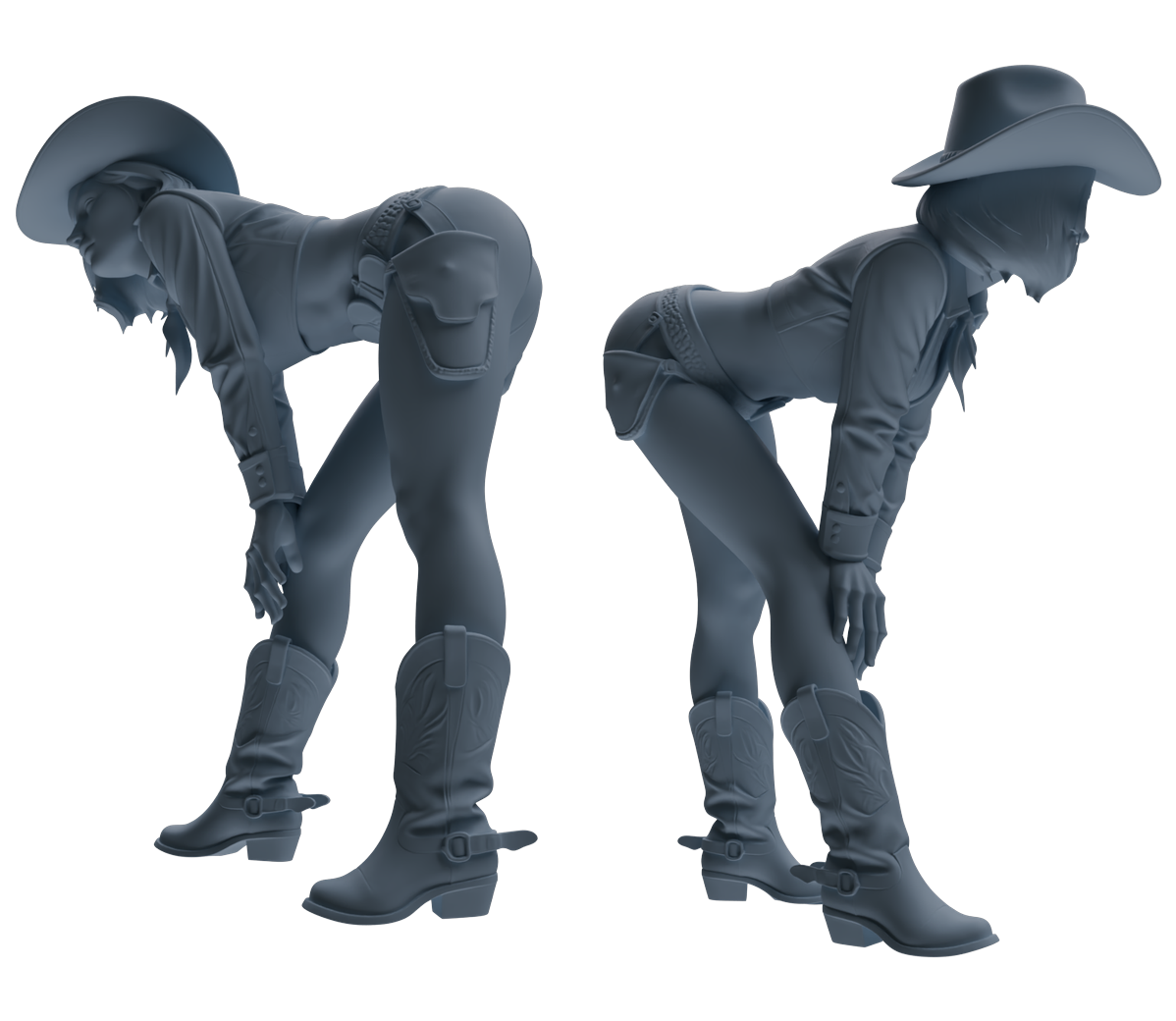 MRY-SFW LYTR891 Western Cowgirl Modern Model 4 pcs