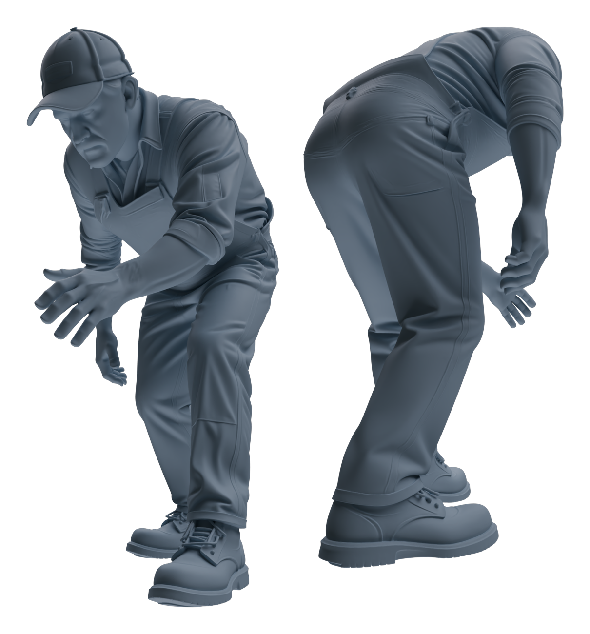 MRY-SFW LYTR917 Farm Worker Man Multi-pose Modern Model 4 pcs
