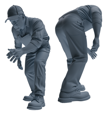 MRY-SFW LYTR917 Farm Worker Man Multi-pose Modern Model 4 pcs