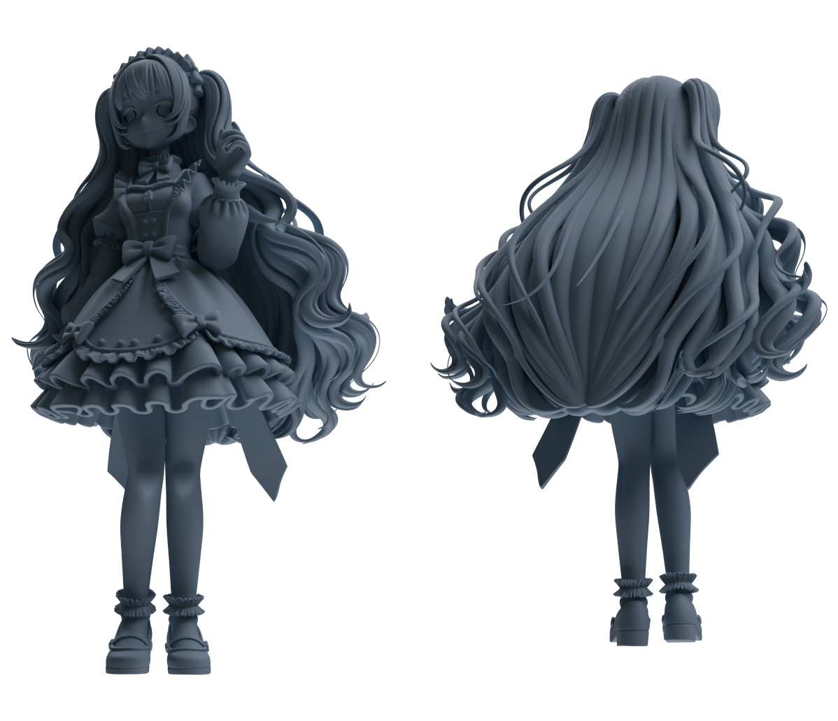 MRY-SFW LYTR871 Lolita Girl Figure Modern Model 3 pcs