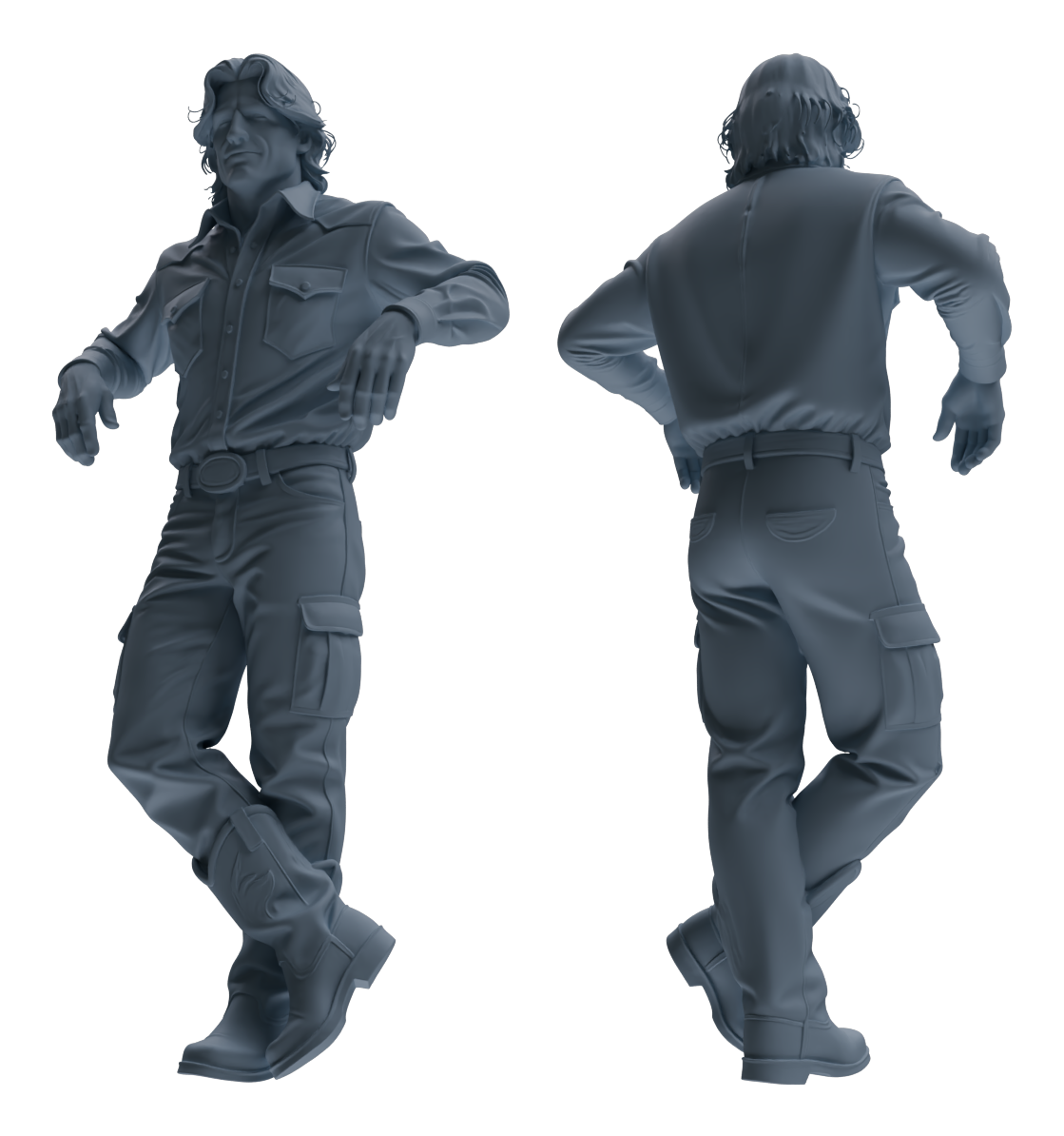 MRY-SFW LYTR924 Farm Worker Man Multi-pose Modern Model 4 pcs