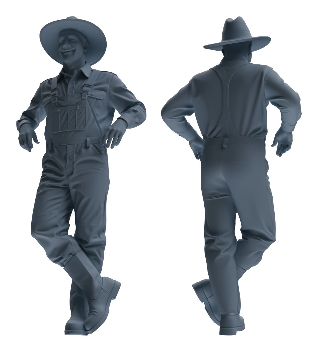 MRY-SFW LYTR900 Multi-pose Cowboy Man Modern Model 4 pcs
