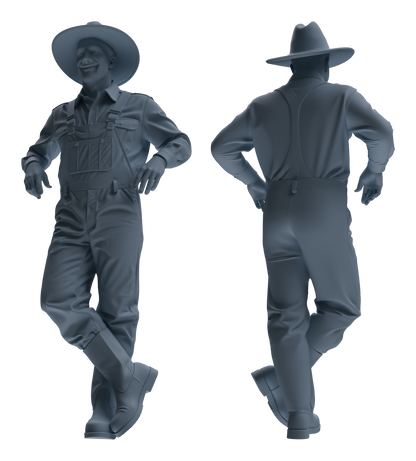MRY-SFW LYTR900 Multi-pose Cowboy Man Modern Model 4 pcs