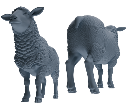 MRY-SFW LYTR845 Farm Sheep Pose Model 4 pcs Miniature Car Diorama Figures Scene Props Accessories Resin