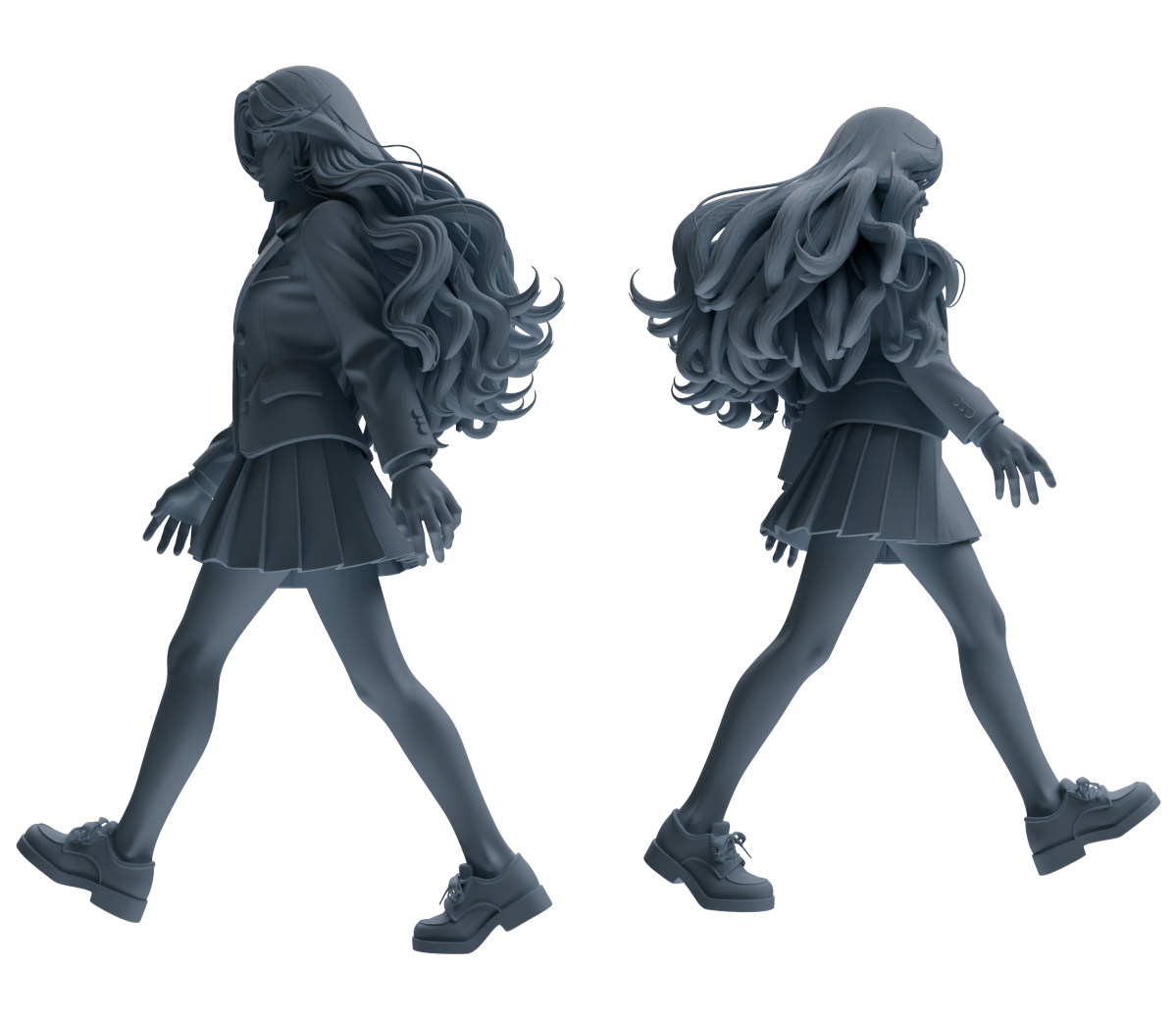MRY-SFW LYTR850 Blazer JK Uniform School Girl Figure Modern Model 4 pcs Miniature Car Diorama Figures Scene Props Accessories Resin