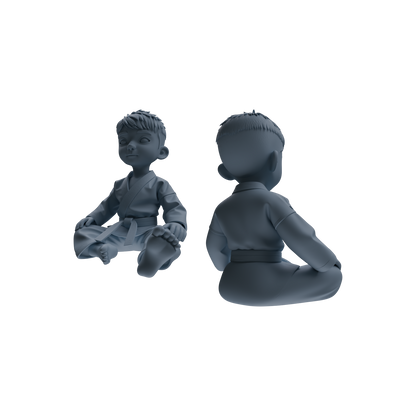 MRY-SFW LYTR817 Cartoon Karate Child Figure Modern Model 3 pcs Miniature Car Diorama Figures Scene Props Accessories Resin