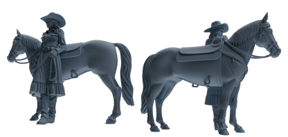 MRY-SFW LYTR911 Cowgirl with Horse Modern Model 4 pcs