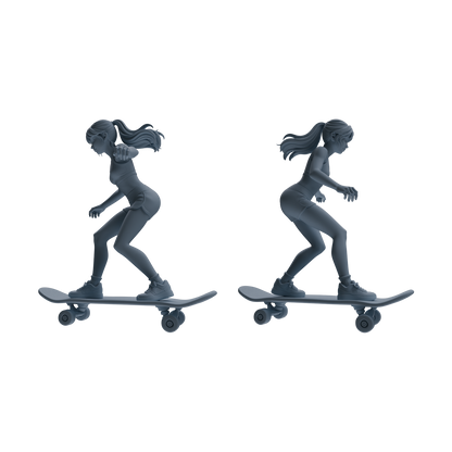 MRY-SFW LYTR787 Skateboard Figure Modern Model 3 pcs Miniature Car Diorama Figures Scene Props Accessories Resin