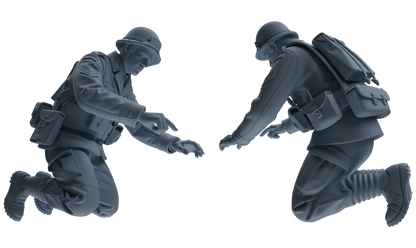 MRY-SFW SSTR194 Miniatures Soldier Model Kit Combat Command Soldier Pose Modern Model 3 pcs
