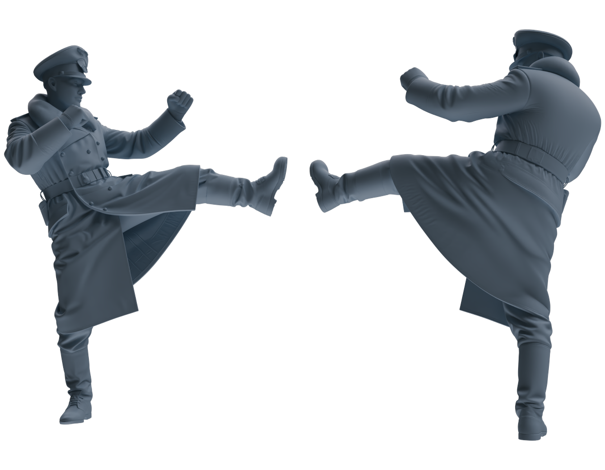 MRY-SFW LYGR704 WWII German Army Training Scene Six-Person Officer Combat Group