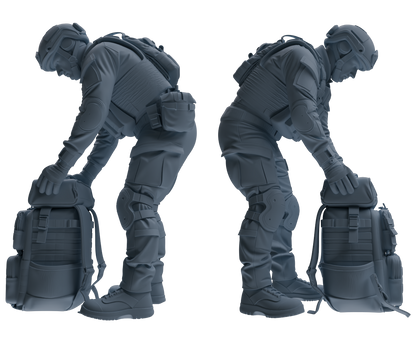 MRY-SFW SSTR183 Miniatures Soldier Model Kit Special Forces Soldier Pose Modern Model 3 pcs