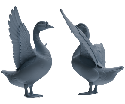 MRY-SFW LYTR838 Farm Duck Goose Pose Model 4 pcs Miniature Car Diorama Figures Scene Props Accessories Resin