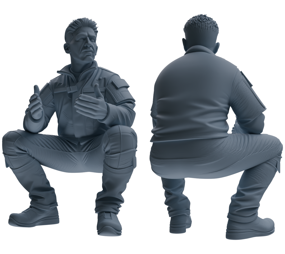 MRY-SFW LYGR683 Modern U.S. Military Six-Person Crouching Position