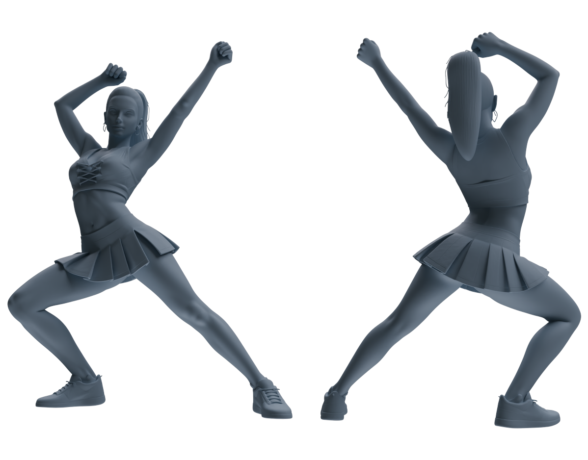 MRY-SFW LYTR866 Vibrant Cheerleader Character Modern Model 4 pcs