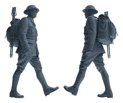 MRY-SFW LYGR598 Historical WWII British Army Six-Person Carrying Group