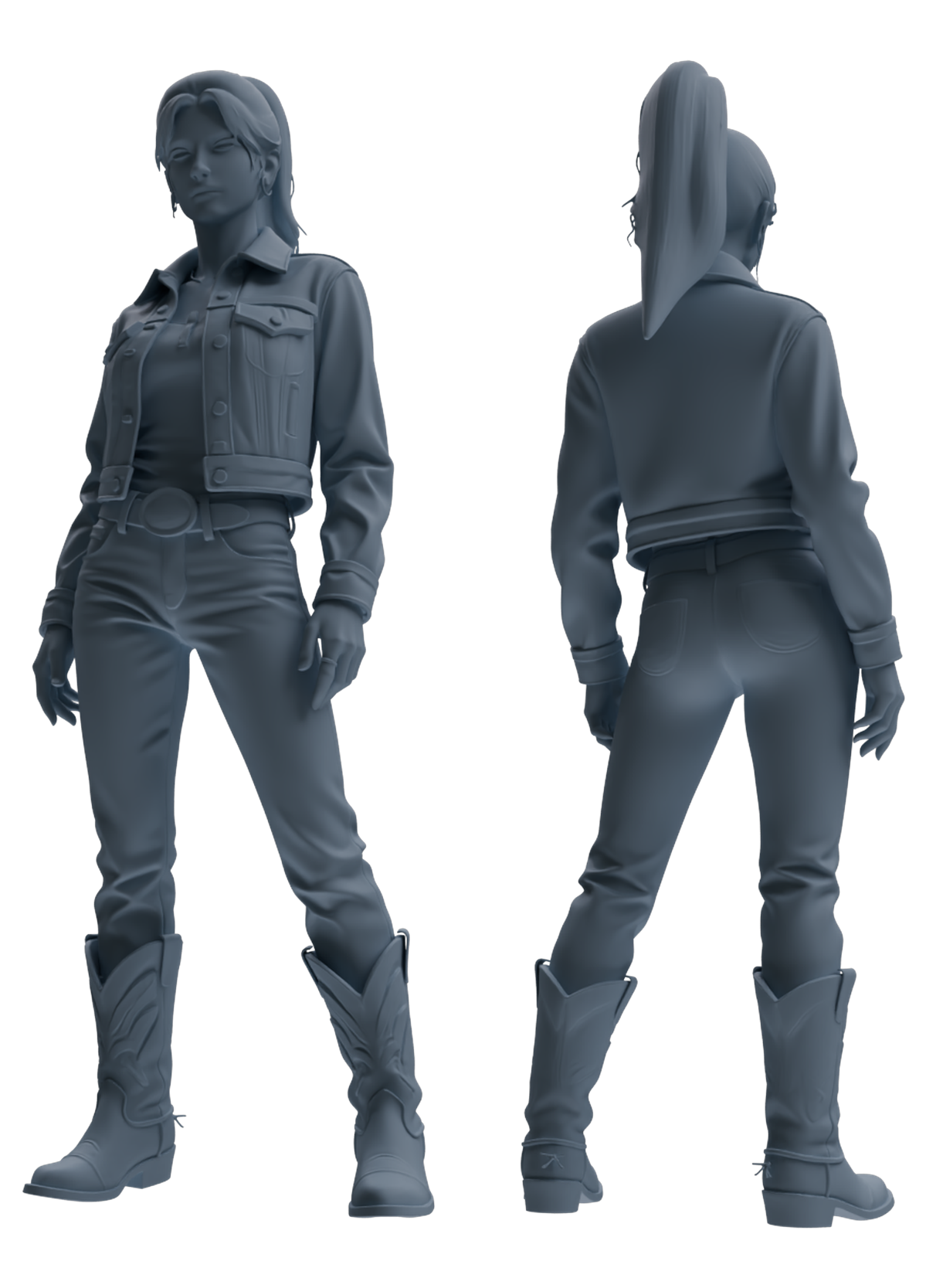 MRY-SFW LYTR893 Cowboy Style Girl Modern Model 4 pcs