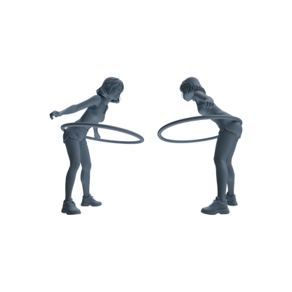 MRY-SFW LYTR792 Female Hula Hoop Figure Modern Model 3 pcs Miniature Car Diorama Figures Scene Props Accessories Resin