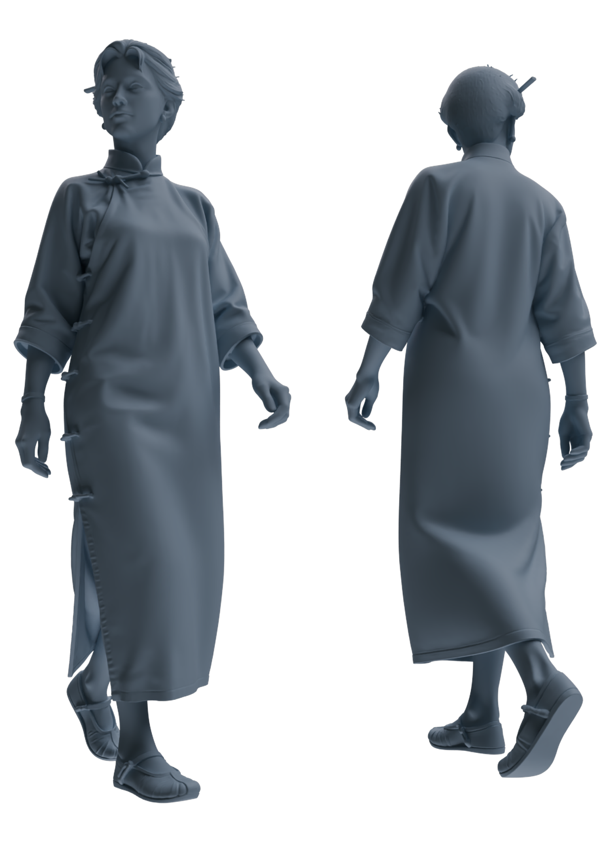 MRY-SFW LYTR856 Cheongsam Woman Figure Modern Model 3 pcs Miniature Car Diorama Figures Scene Props Accessories Resin