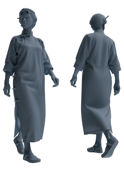 MRY-SFW LYTR856 Cheongsam Woman Figure Modern Model 3 pcs Miniature Car Diorama Figures Scene Props Accessories Resin