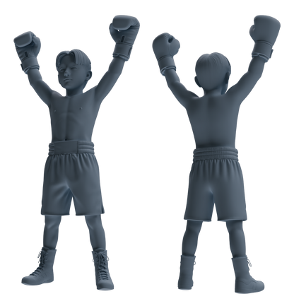 MRY-SFW LYTR831 Child Boxer Figure Modern Model 6 pcs Miniature Car Diorama Figures Scene Props Accessories Resin
