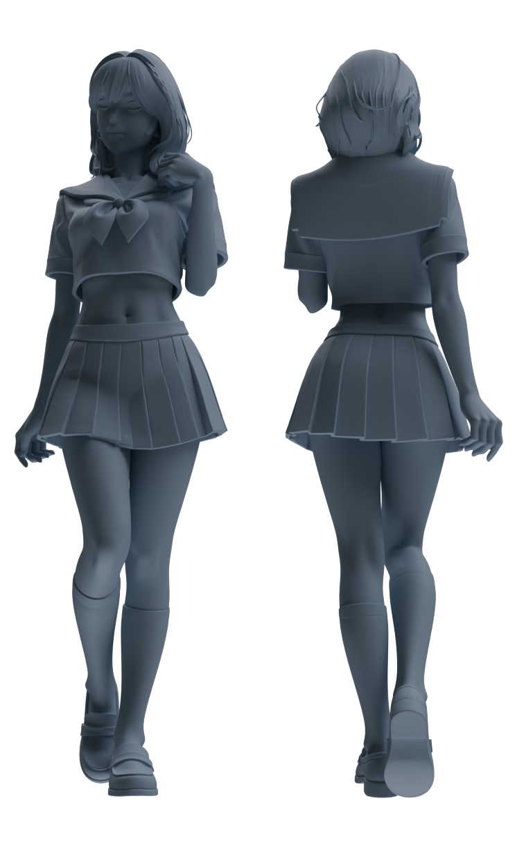MRY-SFW LYTR884 Multi-pose Sailor Uniform Girl Figure Modern Model 3 pcs