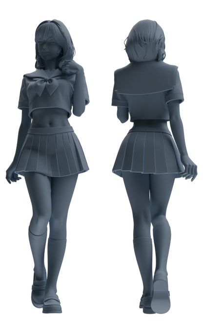 MRY-SFW LYTR884 Multi-pose Sailor Uniform Girl Figure Modern Model 3 pcs