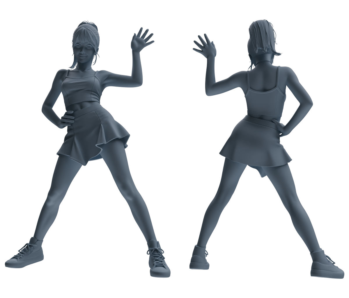 MRY-SFW LYTR852 Casual Girl Figure Modern Model 3 pcs Miniature Car Diorama Figures Scene Props Accessories Resin