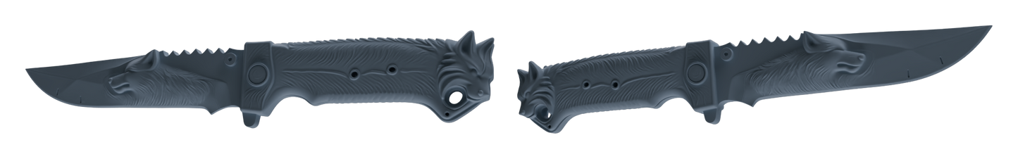 MRY-SFW LYGS392 Wolf Head Shaped Knife Weapon Modern Model 3 pcs
