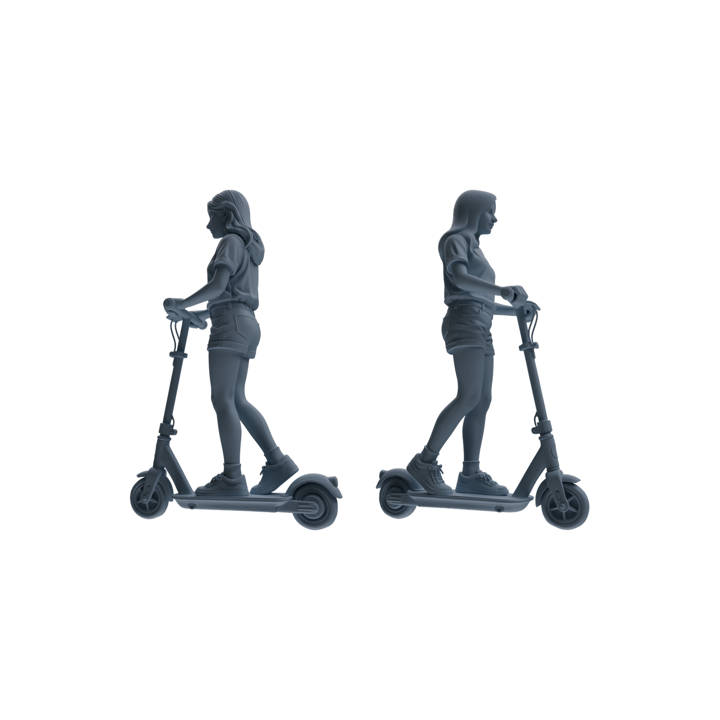 MRY-SFW LYTR788 Skateboard Scooter Figure Modern Model 4 pcs Miniature Car Diorama Figures Scene Props Accessories Resin