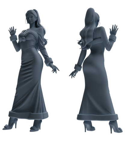 MRY-SFW LYTR880 Christmas Themed Girl Figure Modern Model 4 pcs