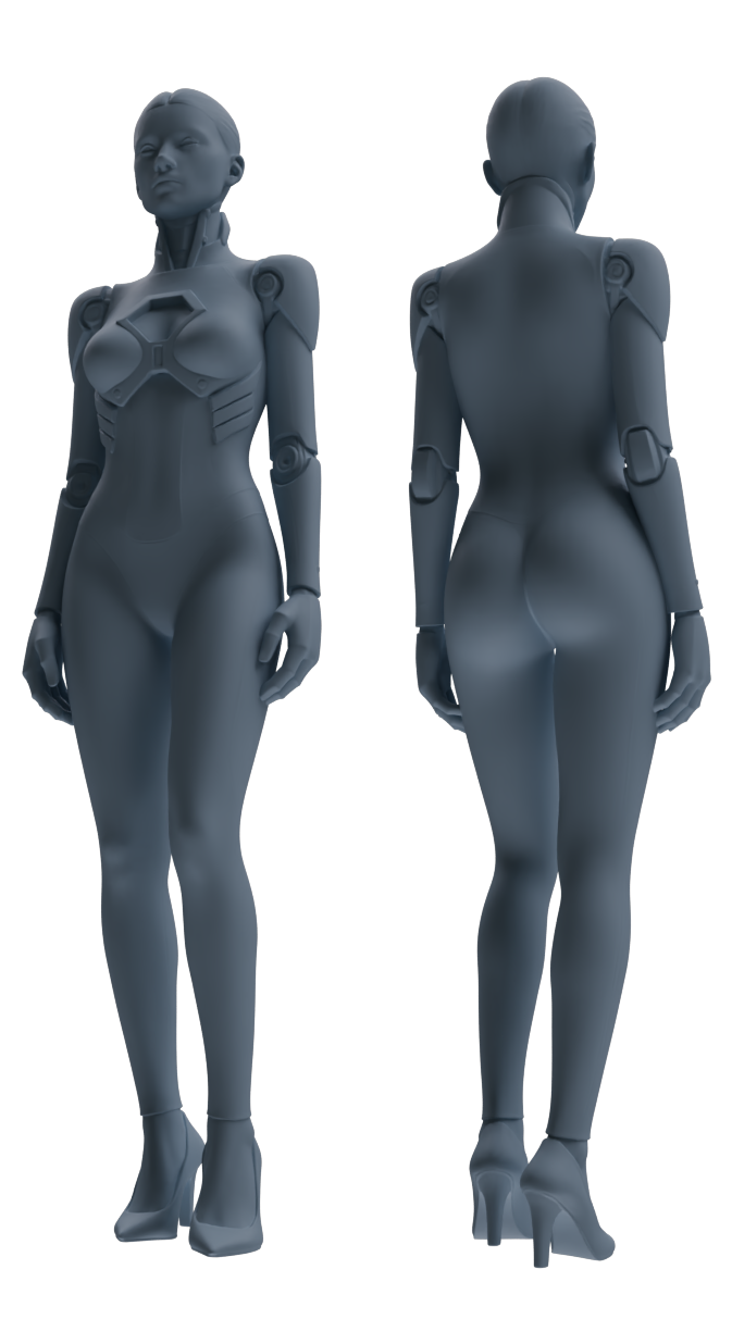 MRY-SFW LYTR867 Cyber Modified Woman Figure Modern Model 4 pcs