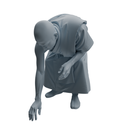 MRY-SFW LYTR1084 Multi-pose Sweeping Monk Character Modern Model 4 pcs