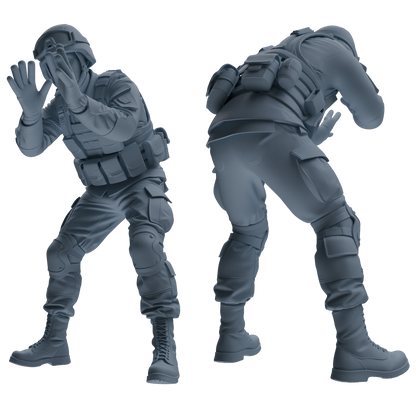 MRY-SFW SSTR191 Miniatures Soldier Model Kit Multi-Scenario Combat Soldier Pose Modern Model 5 pcs