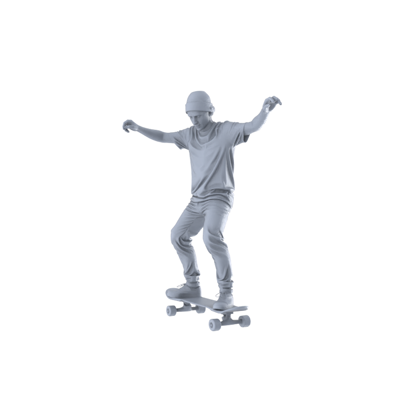 MRY-SFW LYTR553 Modern Street Skateboarders Pose Group of 6 Miniature Car Diorama Figures Scene Props Accessories Resin